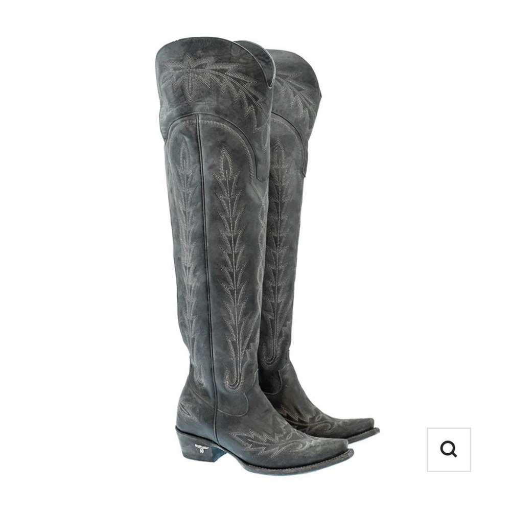 Lane Boots Lexington OTK Black Size 7.5